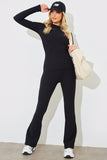 High Waist Kick Flare Rib Trouser