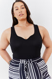Ribbed Sweetheart Neckline Bodysuit