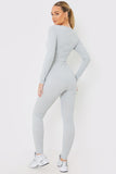 Long Sleeve Embroidered Scoop Neck Unitard