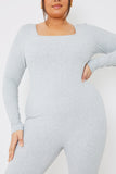 Long Sleeve Embroidered Scoop Neck Unitard