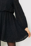 Broderie High Neck Frill Hem Mini Dress