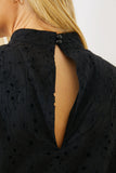 Broderie High Neck Frill Hem Mini Dress