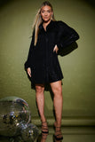 Sequin Oversized Shirt Dress