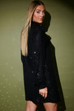Sequin Oversized Shirt Dress