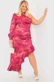 Asymmetric Frill Maxi Dress