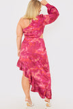 Asymmetric Frill Maxi Dress