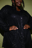 Sequin Oversized Shirt Dress
