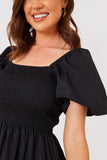 Cotton Poplin Shirried Bust Dress