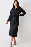 Button Up Belted Dress