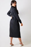 Button Up Belted Dress