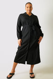 Button Up Belted Dress