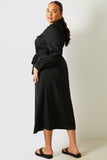 Button Up Belted Dress