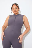 Built-In Bra Zip Front Sculpt and Control Unitard