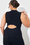 RIBBED SCULPT AND CONTROL ZIP FRONT UNITARD
