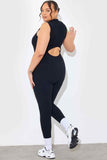 RIBBED SCULPT AND CONTROL ZIP FRONT UNITARD