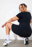 RIBBED SCULPT AND CONTROL NOTCHED NECK SHORT UNITARD