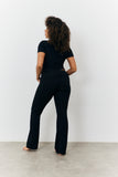 Sculpting Fold over Waistband Flare Leg Trouser