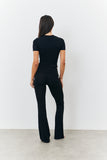 Sculpting Fold over Waistband Flare Leg Trouser