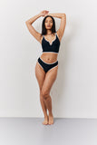 Black U Bar Swim Crop Top