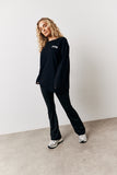 Black Fits Leisure Club Graphic Oversized Long Sleeve T-Shirt
