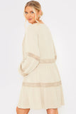 Lace Insert Smock Dress