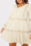 Lace Insert Smock Dress