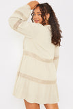 Lace Insert Smock Dress
