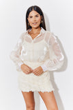 Cream Shimmer Organza Shirt