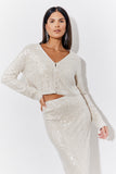 Gold Sequin Button Front Top