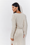 Sequin Button Front Top