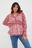 Ditsy Floral Frill Detail Blouse