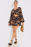 Abstract Floral Frill Floaty Shorts