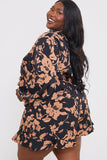 Abstract Floral Frill Floaty Shorts