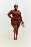 Drape Wrap Long Sleeve Mini Dress