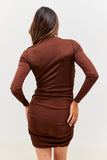 Drape Wrap Long Sleeve Mini Dress