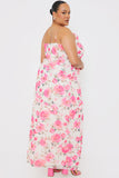 Printed Ruffle Cami Maxi Dress