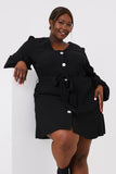 Balloon Sleeve Button Down Mini Dress