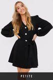 Balloon Sleeve Button Down Mini Dress