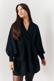 Wrap Front Smock Dress