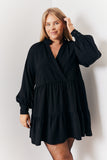 Wrap Front Smock Dress