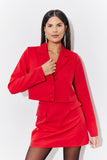 Red Cropped Tailored Blazer