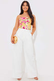 Floral Print Drape Bodysuit