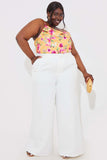 Floral Print Drape Bodysuit