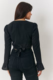 Cropped Wrap Blouse