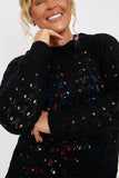 Crochet Flare Sleeve Mini Dress