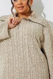 Zip Up Cable Knit Mini Dress