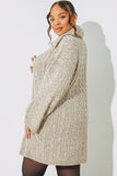 Zip Up Cable Knit Mini Dress
