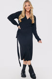 True Wrap Midi Dress