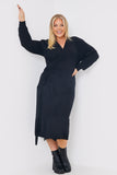 True Wrap Midi Dress