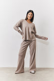 Brushed Rib Flare Leg Co Ord Trouser